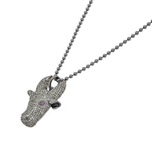 Load image into Gallery viewer, 3.21tcw Pavé Genuine Diamonds &amp; Ruby in 925 Sterling Silver KALI Tamaraw Pendant Necklace
