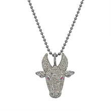 Load image into Gallery viewer, 3.21tcw Pavé Genuine Diamonds &amp; Ruby in 925 Sterling Silver KALI Tamaraw Pendant Necklace
