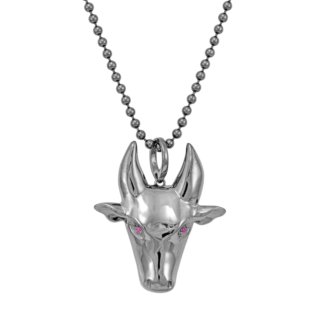 0.26ct Genuine Round Ruby in 925 Sterling Silver KALI Tamaraw Pendant Necklace